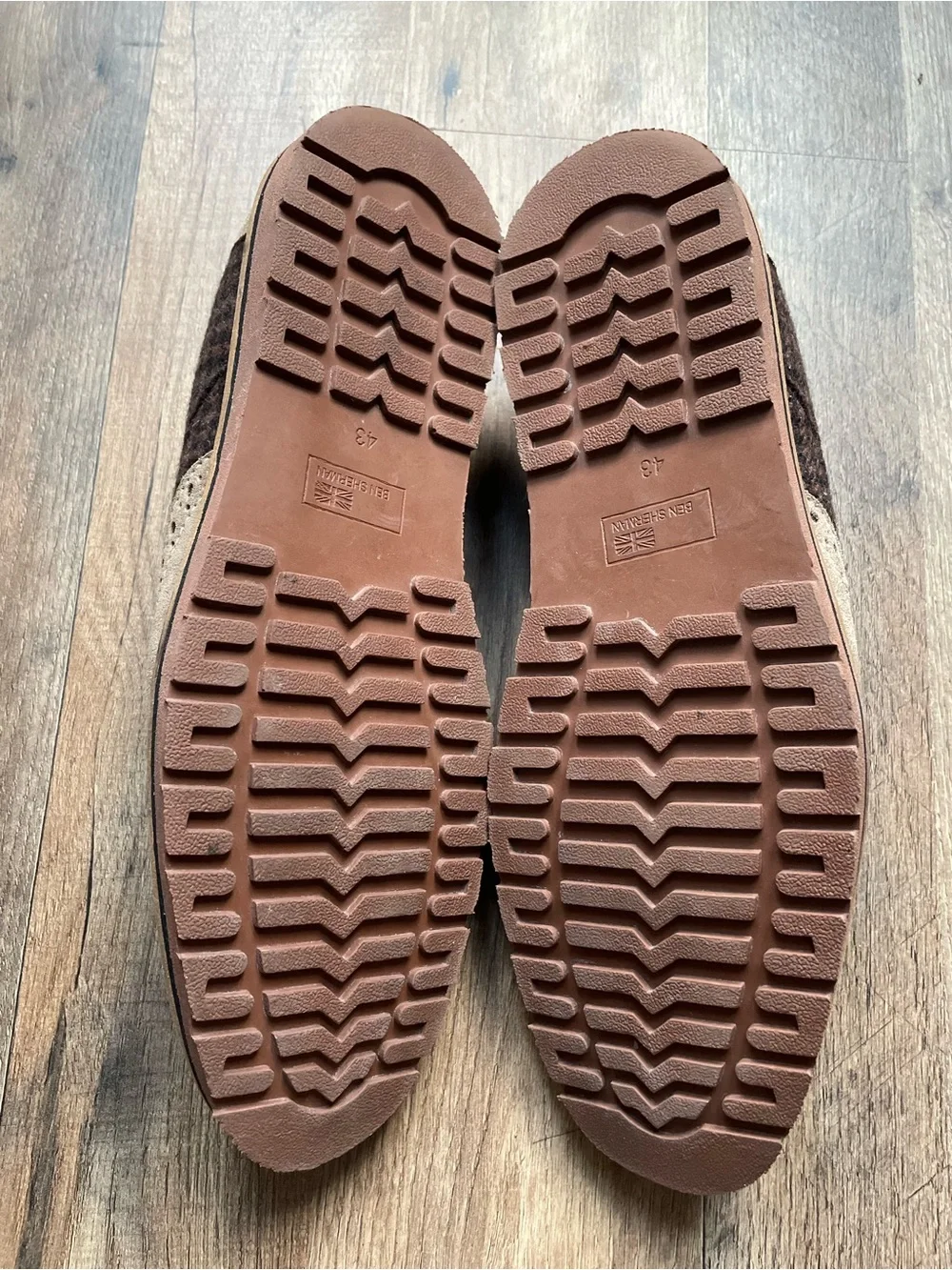 Ben Sherman Brown Houndstooth & Tan Wingtip Derby